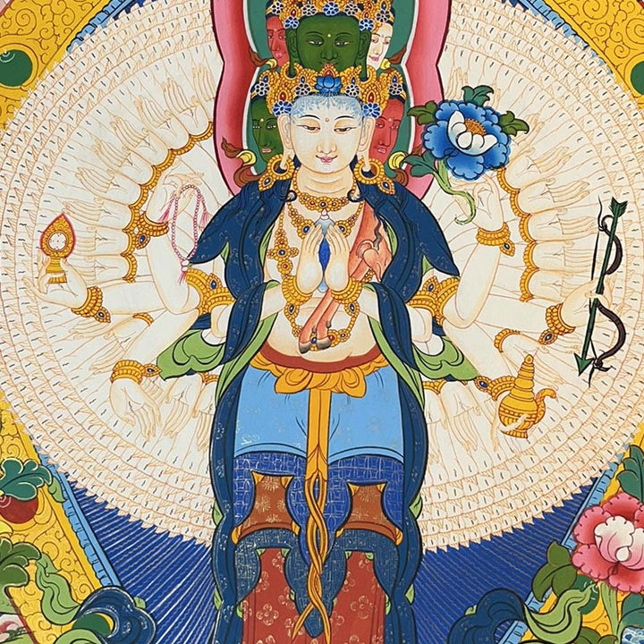 BWOOOH Tibetan thangka Buddhist painting - Tibetan Thangka Painting Yellow God