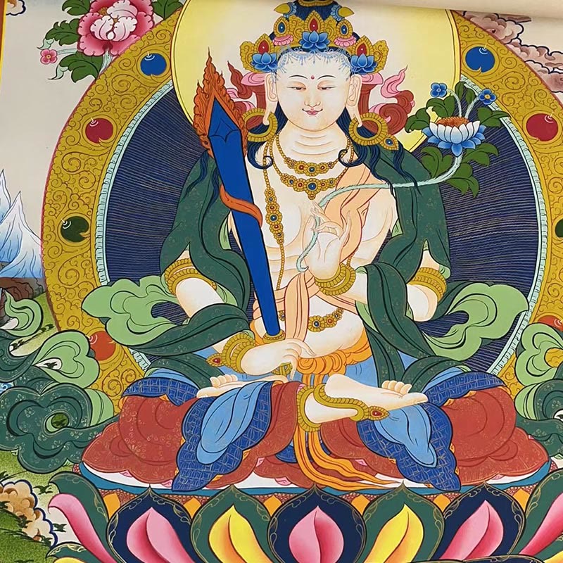 BWOOOH Tibetan thangka Buddhist painting - Tibetan Thangka Painting Yellow God