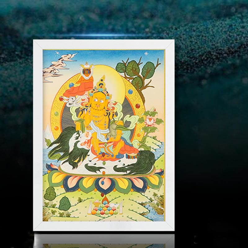 BWOOOH Tibetan thangka Buddhist painting - Tibetan Thangka Painting Yellow God
