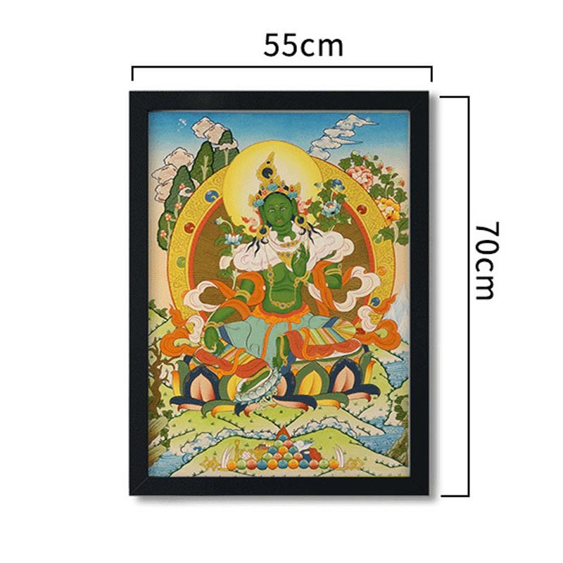 BWOOOH Tibetan thangka Buddhist painting - Tibetan Thangka Painting Yellow God