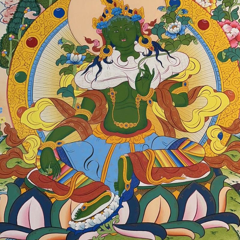 BWOOOH Tibetan thangka Buddhist painting - Tibetan Thangka Painting Yellow God