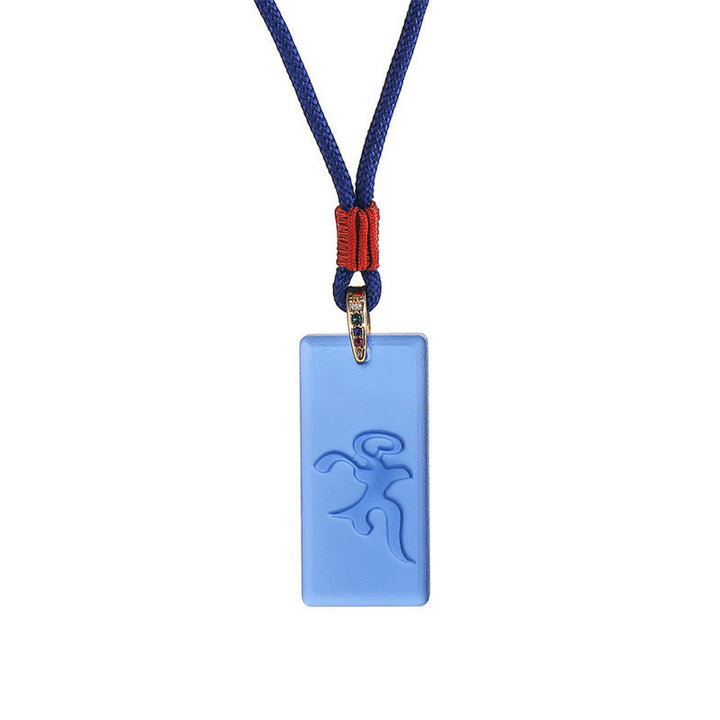 BWOOOH Tibetan Green Tara Medicine Buddha Sanskrit Pattern Liuli Crystal Protection Necklace Pendant