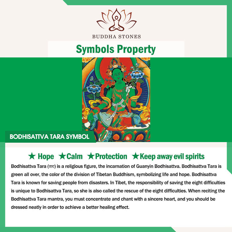 BWOOOH Tibetan Green Tara Medicine Buddha Sanskrit Pattern Liuli Crystal Protection Necklace Pendant