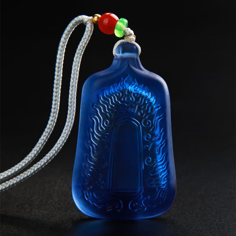 BWOOOH Tibetan Medicine Buddha Liuli Crystal Compassion Serenity Necklace Pendant