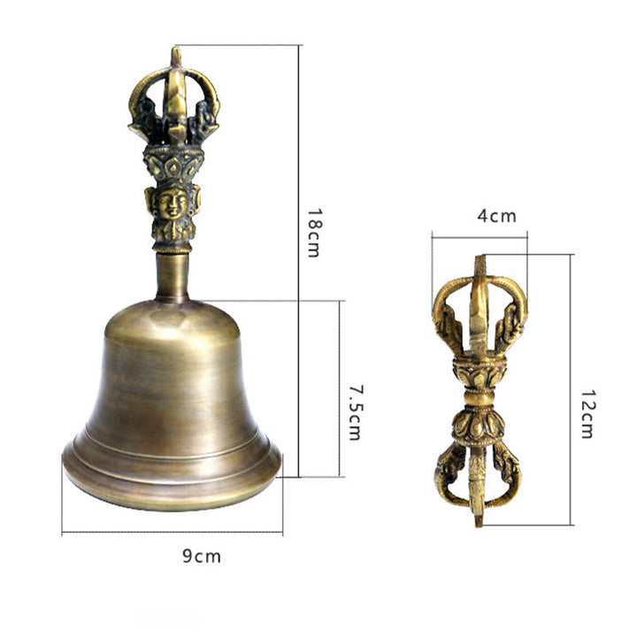 BWOOOH 2Pcs Handmade Tibetan Meditation Bell and Vajra Do