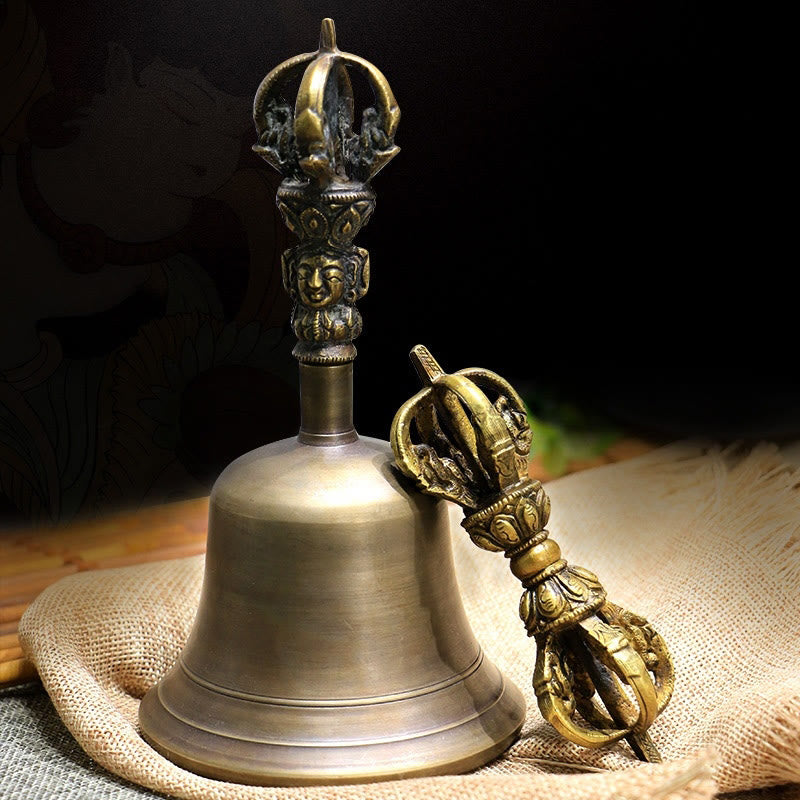 BWOOOH 2Pcs Handmade Tibetan Meditation Bell and Vajra Do
