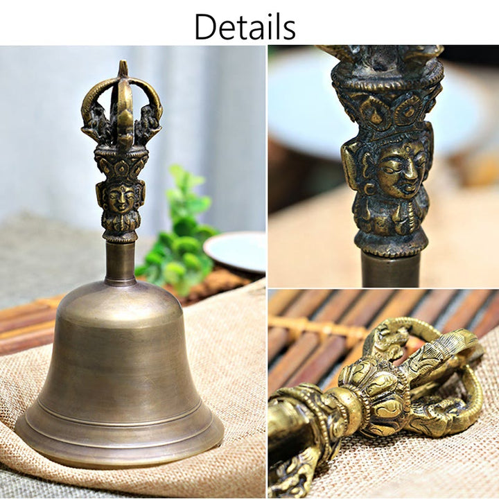 BWOOOH 2Pcs Handmade Tibetan Meditation Bell and Vajra Do