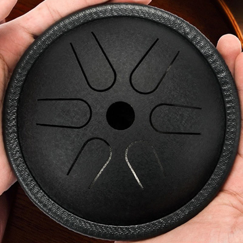 Buddha Stones Steel Tongue Drum Sound Healing Meditation Yoga Drum Kit 6 Note 5.5 Inch