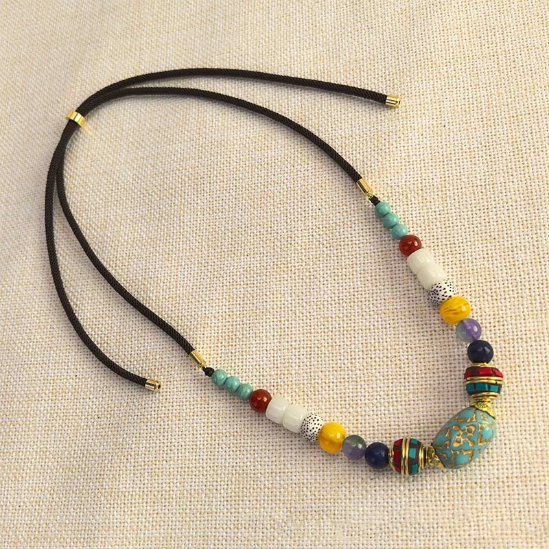 BWOOOH Tibetan Handmade Turquoise Beads Balance Necklace Pendant