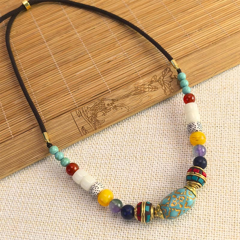 BWOOOH Tibetan Handmade Turquoise Beads Balance Necklace Pendant