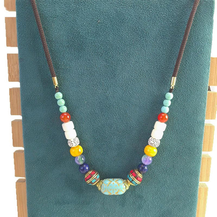 BWOOOH Tibetan Handmade Turquoise Beads Balance Necklace Pendant