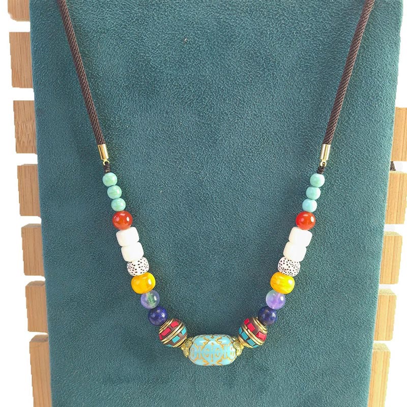 BWOOOH Tibetan Handmade Turquoise Beads Balance Necklace Pendant