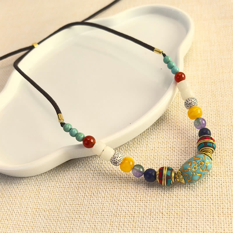 BWOOOH Tibetan Handmade Turquoise Beads Balance Necklace Pendant