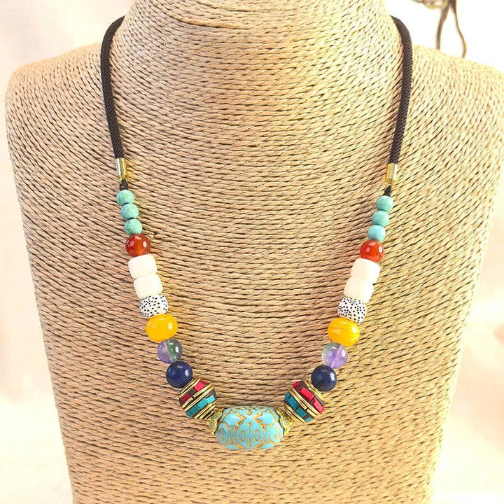 BWOOOH Tibetan Handmade Turquoise Beads Balance Necklace Pendant