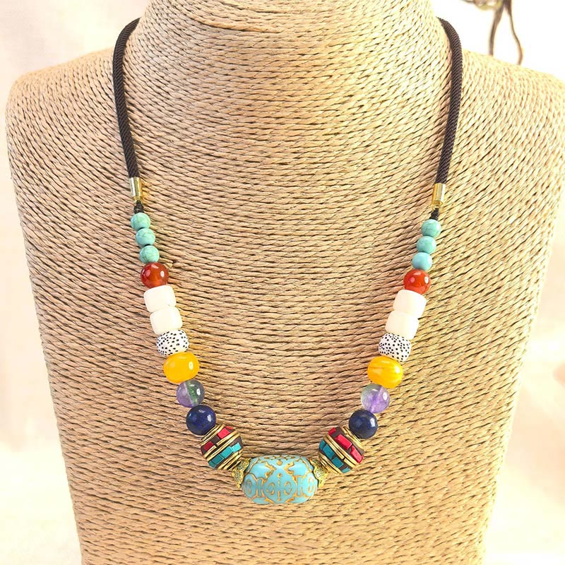 BWOOOH Tibetan Handmade Turquoise Beads Balance Necklace Pendant
