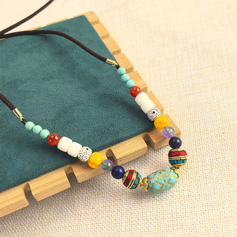 BWOOOH Tibetan Handmade Turquoise Beads Balance Necklace Pendant