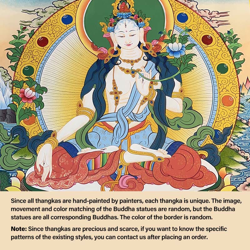 BWOOOH Tibetan thangka Buddhist painting - Tibetan Thangka Painting Yellow God