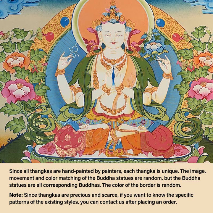 BWOOOH Tibetan thangka Buddhist painting - Tibetan Thangka Painting Yellow God
