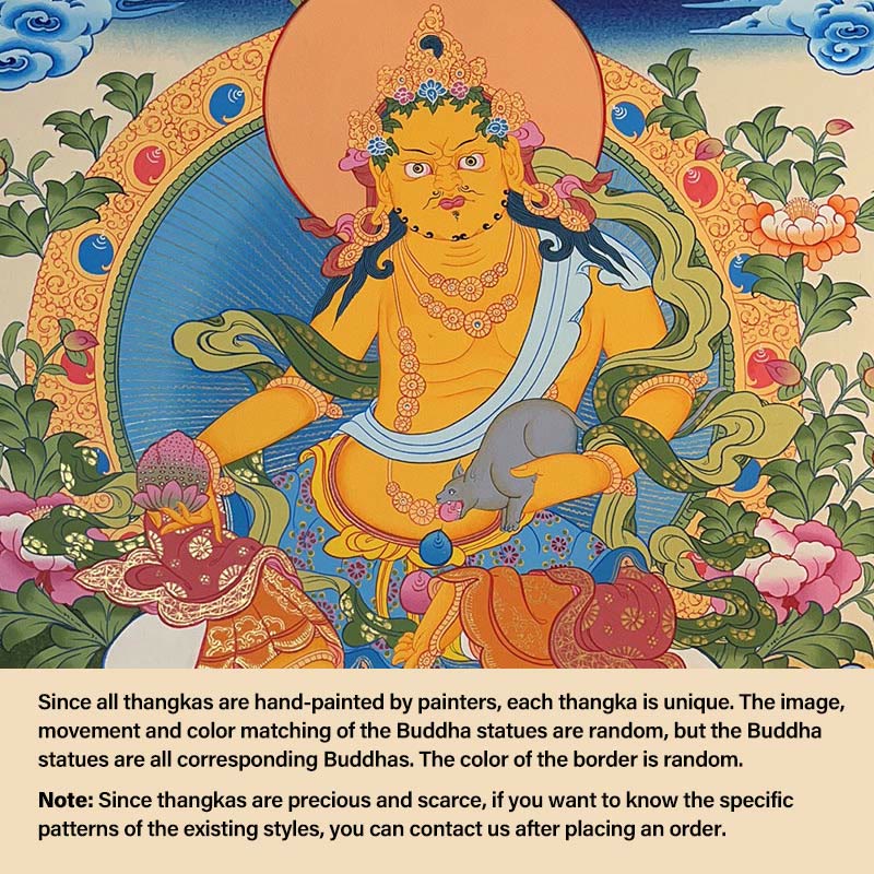 BWOOOH Tibetan thangka Buddhist painting - Tibetan Thangka Painting Yellow God