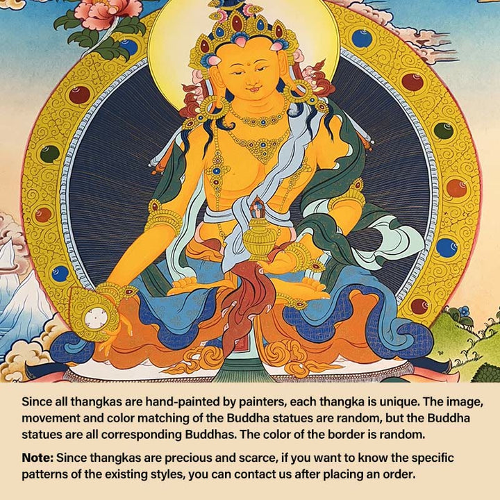 BWOOOH Tibetan thangka Buddhist painting - Tibetan Thangka Painting Yellow God