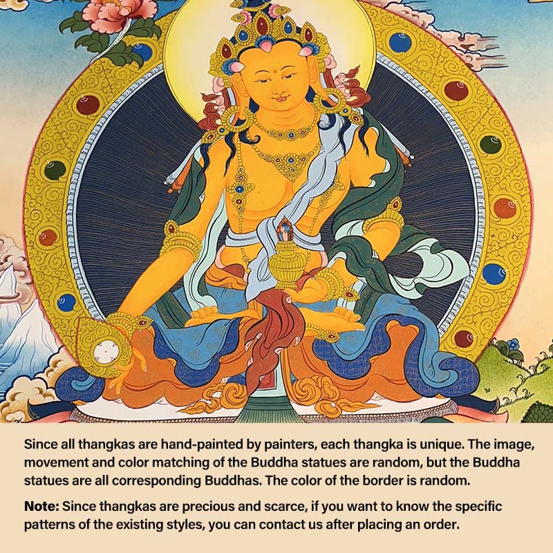 BWOOOH Tibetan thangka Buddhist painting - Tibetan Thangka Painting Yellow God
