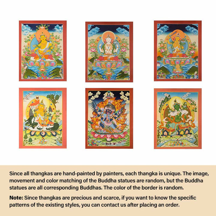BWOOOH Tibetan thangka Buddhist painting - Tibetan Thangka Painting Yellow God