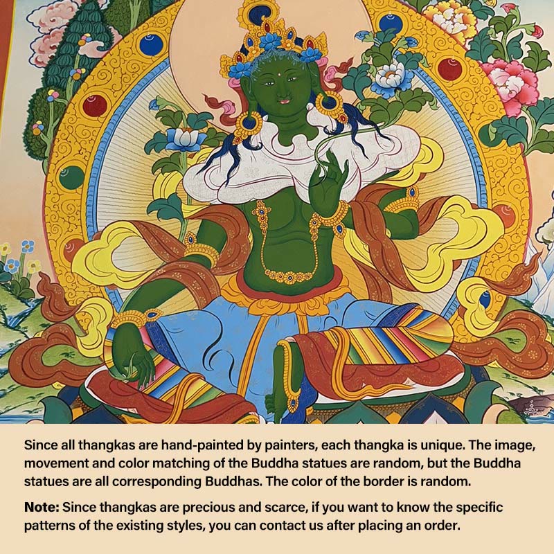 BWOOOH Tibetan thangka Buddhist painting - Tibetan Thangka Painting Yellow God