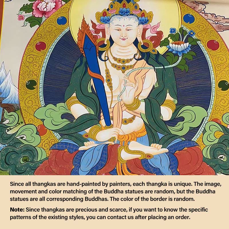 BWOOOH Tibetan thangka Buddhist painting - Tibetan Thangka Painting Yellow God