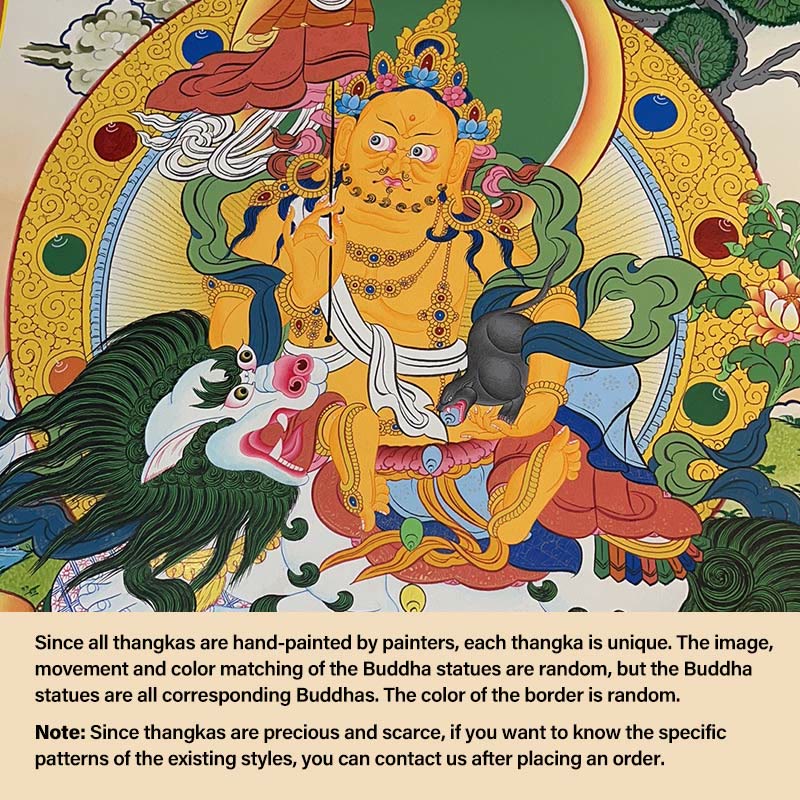 BWOOOH Tibetan thangka Buddhist painting - Tibetan Thangka Painting Yellow God
