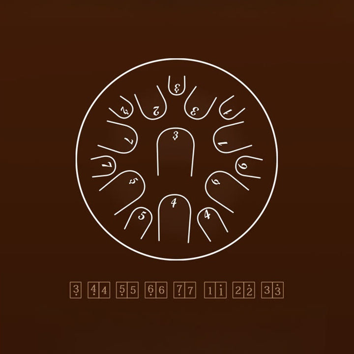 Buddha Stones Steel Tongue Drum Sound Healing Mindfulness Meditation Drum Kit 15 Note 14 Inch Percussion Instrument