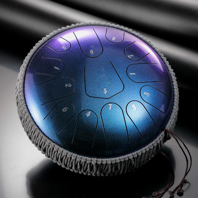 Buddha Stones Steel Tongue Drum Sound Healing Meditation Drum Kit 13 Note 12 Inch Percussion Instrument