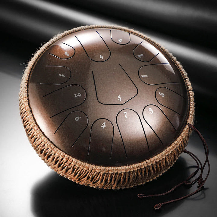 Buddha Stones Steel Tongue Drum Sound Healing Meditation Drum Kit 13 Note 12 Inch Percussion Instrument