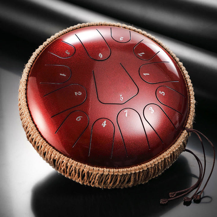 Buddha Stones Steel Tongue Drum Sound Healing Meditation Drum Kit 13 Note 12 Inch Percussion Instrument