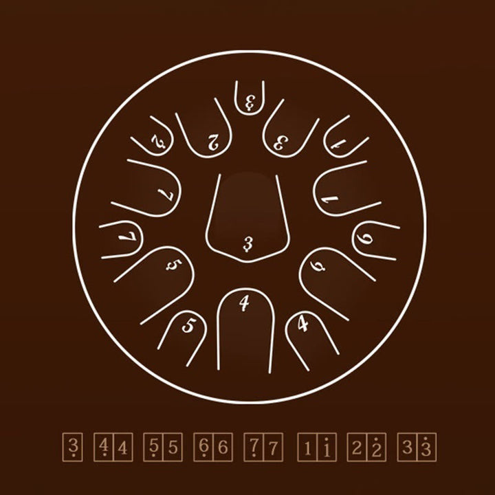 Buddha Stones Steel Tongue Drum Sound Healing Meditation Drum Kit 13 Note 12 Inch Percussion Instrument