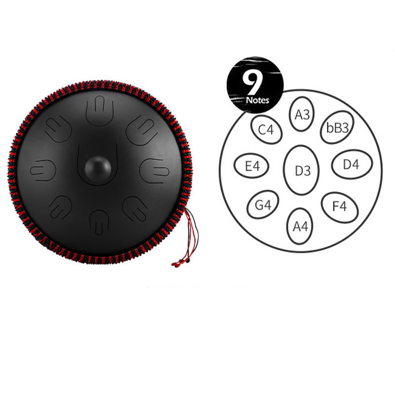Buddha Stones Steel Tongue Drum Sound Healing Yoga Meditation Kit 9 Note 15 Inch Handpan Instrument