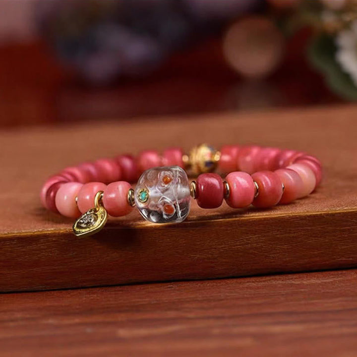 BWOOOH Tibetan Camel Bone Red Agate Luck Bracelet