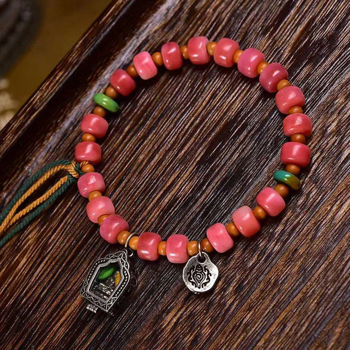 BWOOOH Tibetan Camel Bone Red Agate Luck Bracelet — Red Agate Tibetan bracelet for spiritual healing and mindful living