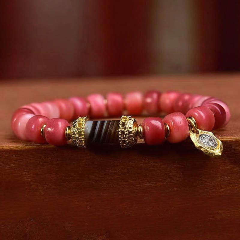 BWOOOH Tibetan Camel Bone Red Agate Luck Bracelet