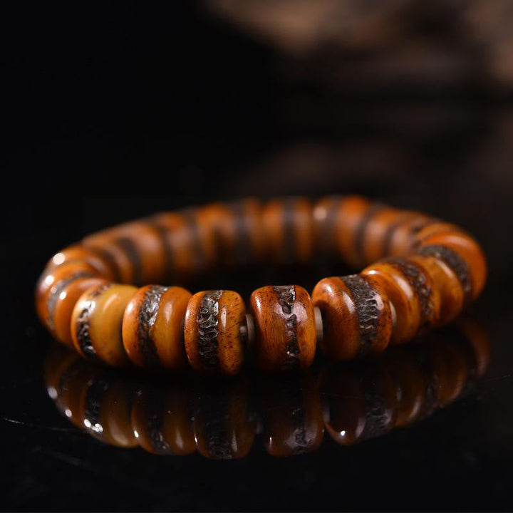 BWOOOH Vintage Tibetan Bone Beads Skull Balance Bracelet