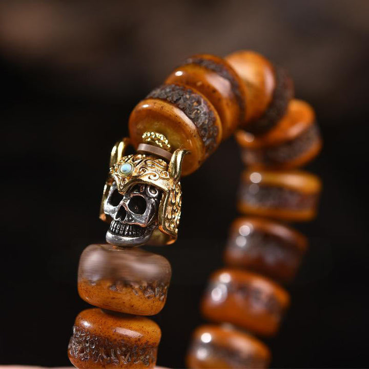 BWOOOH Vintage Tibetan Bone Beads Skull Balance Bracelet