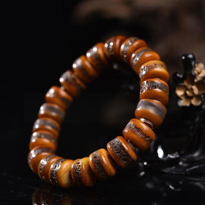 BWOOOH Vintage Tibetan Bone Beads Skull Balance Bracelet