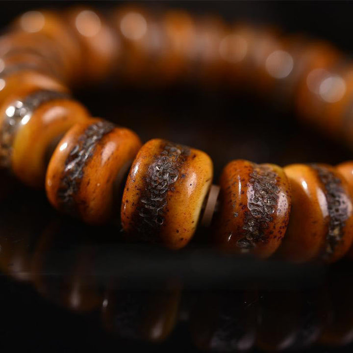 BWOOOH Vintage Tibetan Bone Beads Skull Balance Bracelet