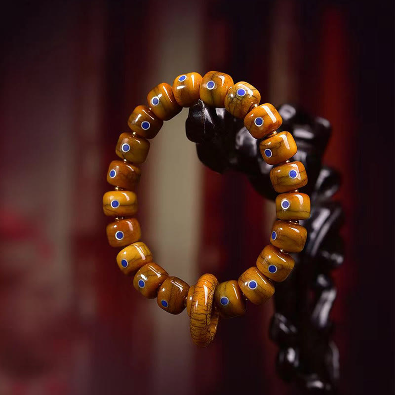BWOOOH Vintage Tibetan Bone Beads Lazurite Balance Braided Rope Bracelet