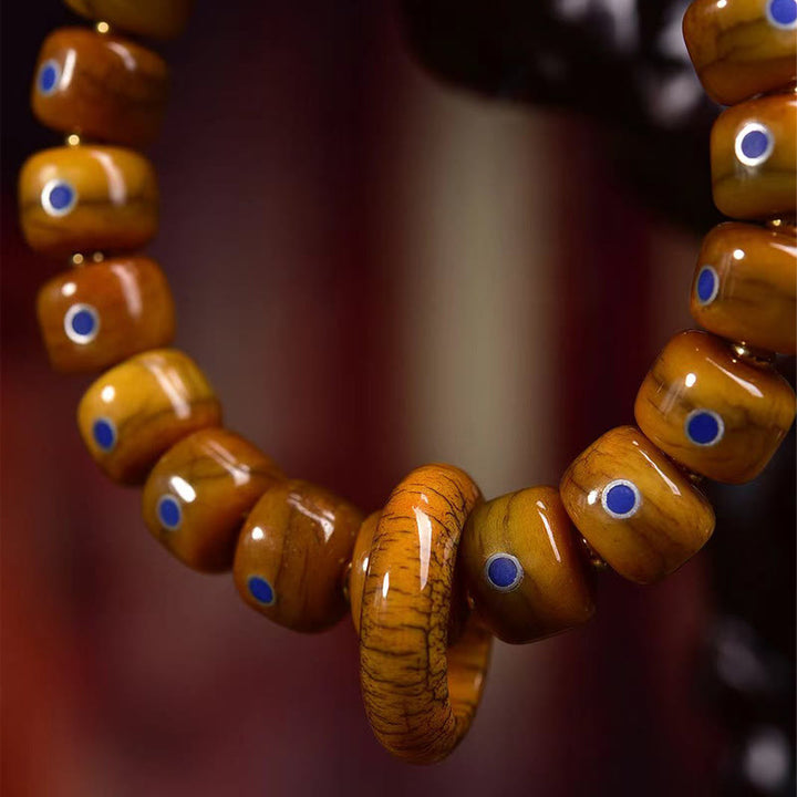 BWOOOH Vintage Tibetan Bone Beads Lazurite Balance Braided Rope Bracelet