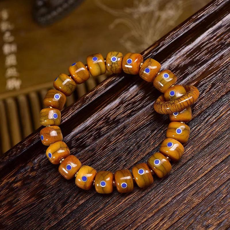 BWOOOH Vintage Tibetan Bone Beads Lazurite Balance Braided Rope Bracelet — natural stone Tibetan bracelet for spiritual he...