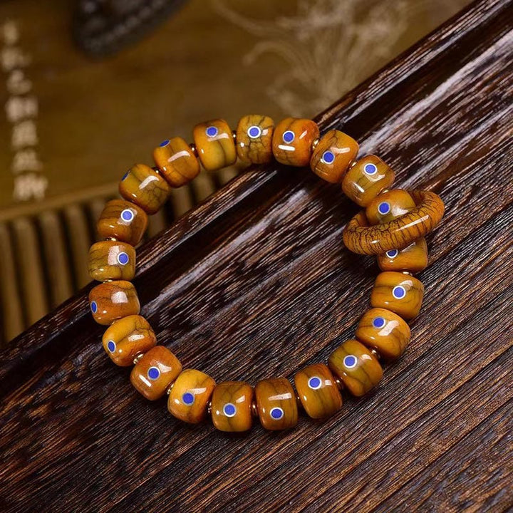 BWOOOH Vintage Tibetan Bone Beads Lazurite Balance Braided Rope Bracelet — natural stone Tibetan bracelet for spiritual he...