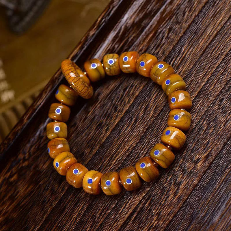 BWOOOH Vintage Tibetan Bone Beads Lazurite Balance Braided Rope Bracelet