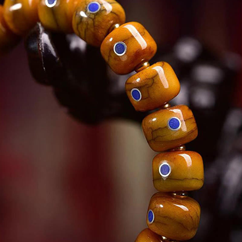 BWOOOH Vintage Tibetan Bone Beads Lazurite Balance Braided Rope Bracelet
