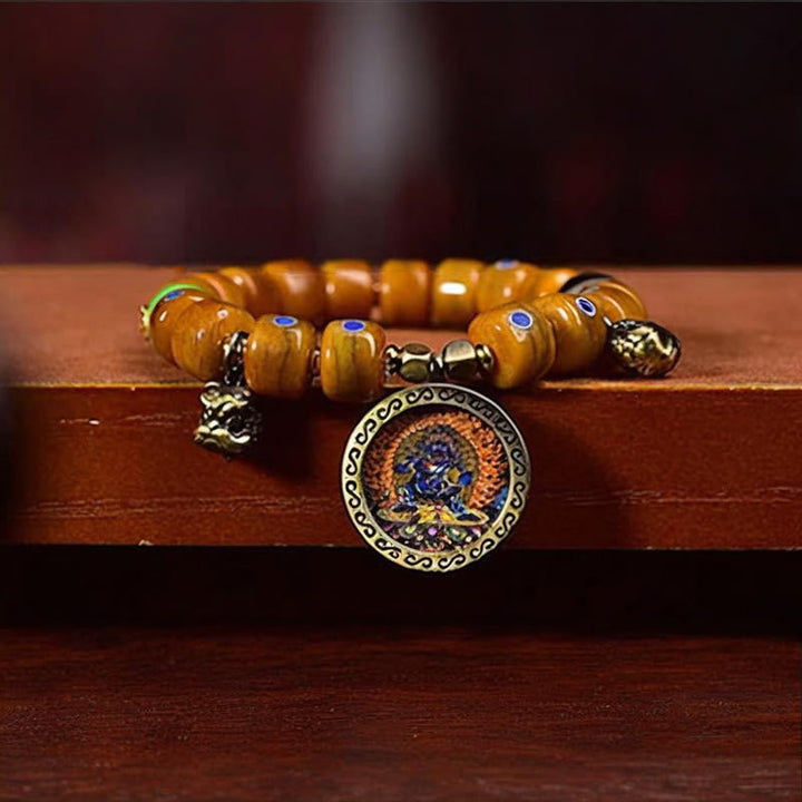 BWOOOH Vintage Tibetan Bone Beads Braided Rope Positive Balance Bracelet