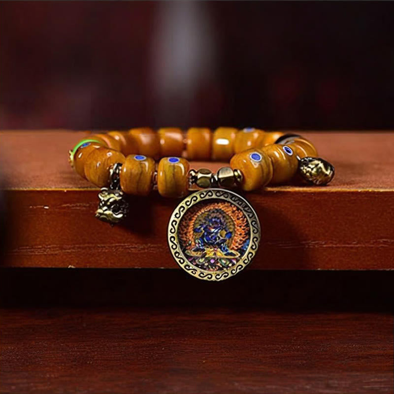 BWOOOH Vintage Tibetan Bone Beads Braided Rope Positive Balance Bracelet